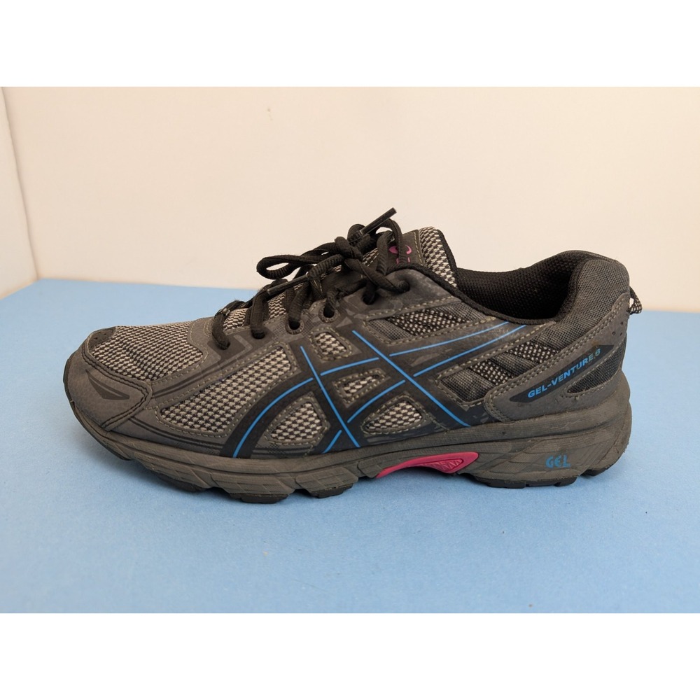 Asics Gel Venture 6 Black Gray Trail Running Hiking Sneakers Womens 11 T7G6Q